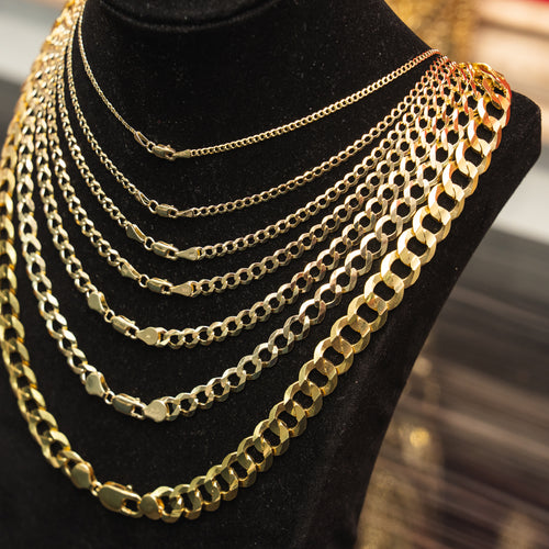 14KT Gold Chain Solid Curb 1.5mm