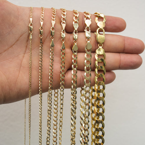 14KT Gold Chain Solid Curb 1.5mm