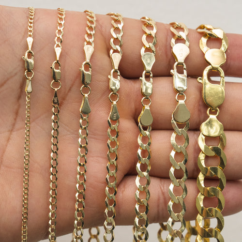 14KT Gold Chain Solid Curb 1.5mm