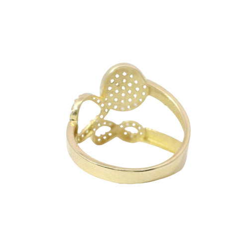 14KT Gold Ring Women's White CZ Stones Infinity / Heart / Cluster Circle with Plain Split Band
