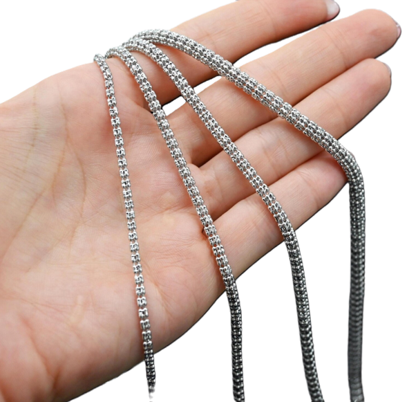 14KT White Gold Chain Ice 1.5mm