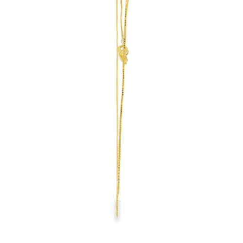 14KT Gold Solid Thin Chain Box Link with Spring Lock Clasp .4mm