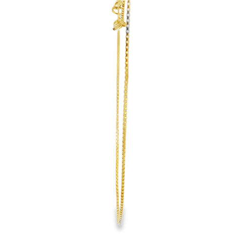 14KT Gold Solid Thin Chain Box Link with Spring Lock Clasp .8mm