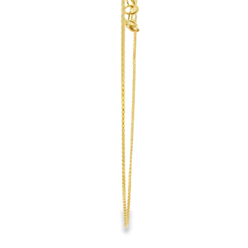14KT Gold Solid Thin Chain Box Link with Spring Lock Clasp .8mm